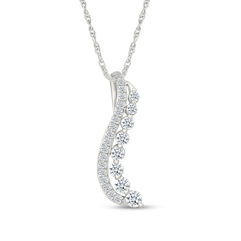 0.69 CT. T.W. Certified Lab-Grown Diamond Journey Necklace in Sterling Silver (I/SI2) - 18"