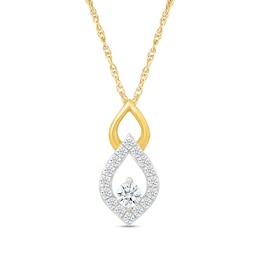0.23 CT. T.W. Certified Lab-Grown Diamond Teardrop Frame Necklace in 10K Gold (I/SI2) - 18"
