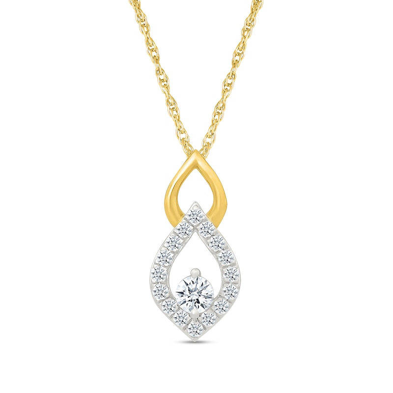 0.23 CT. T.W. Certified Lab-Grown Diamond Teardrop Frame Necklace in 10K Gold (I/SI2) - 18"