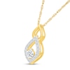 Thumbnail Image 2 of 0.23 CT. T.W. Certified Lab-Grown Diamond Teardrop Frame Necklace in 10K Gold (I/SI2) - 18"