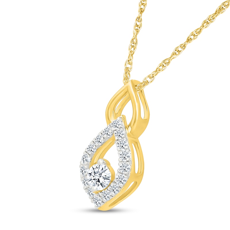 0.23 CT. T.W. Certified Lab-Grown Diamond Teardrop Frame Necklace in 10K Gold (I/SI2) - 18"