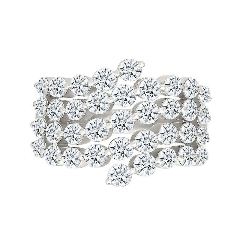 1.95 CT. T.W. Certified Lab-Grown Diamond Multi-Row Fashion Ring in 10K White Gold (I/SI2)