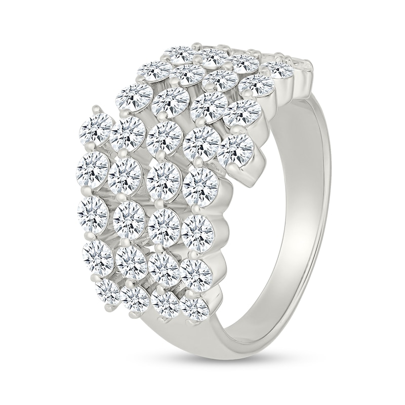 1.95 CT. T.W. Certified Lab-Grown Diamond Multi-Row Fashion Ring in 10K White Gold (I/SI2)