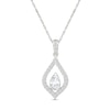 Thumbnail Image 1 of 0.58 CT. T.W. Pear-Shaped and Round Certified Lab-Grown Diamond Necklace in 10K White Gold (I/SI2) - 18"