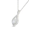 Thumbnail Image 2 of 0.58 CT. T.W. Pear-Shaped and Round Certified Lab-Grown Diamond Necklace in 10K White Gold (I/SI2) - 18"