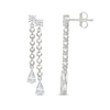 Thumbnail Image 3 of 1.40 CT. T.W. Pear-Shaped Certified Lab-Grown Diamond Beaded Drop Earrings in Sterling Silver (I/SI2)