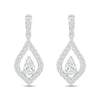 Thumbnail Image 1 of 0.69 CT. T.W. Pear-Shaped and Round Certified Lab-Grown Diamond Drop Earrings in 10K White Gold (I/SI2)