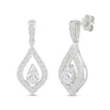 Thumbnail Image 2 of 0.69 CT. T.W. Pear-Shaped and Round Certified Lab-Grown Diamond Drop Earrings in 10K White Gold (I/SI2)