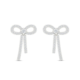 0.58 CT. T.W. Certified Lab-Grown Diamond Bow Drop Earrings in Sterling Silver (I/SI2)