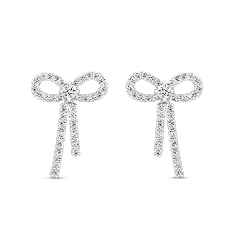0.58 CT. T.W. Certified Lab-Grown Diamond Bow Drop Earrings in Sterling Silver (I/SI2)