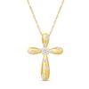 Thumbnail Image 1 of 0.29 CT. T.W. Certified Lab-Grown Diamond Scatter Cross Necklace in Sterling Silver with 10K Gold Plate (I/SI2) - 18"