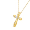 Thumbnail Image 2 of 0.29 CT. T.W. Certified Lab-Grown Diamond Scatter Cross Necklace in Sterling Silver with 10K Gold Plate (I/SI2) - 18"