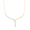Thumbnail Image 1 of 0.95 CT. T.W. Certified Lab-Grown Diamond Chevron Drop Necklace in 10K Gold (I/SI2) - 18"