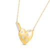 Thumbnail Image 2 of 0.29 CT. T.W. Certified Lab-Grown Diamond Scatter Heart Necklace in Sterling Silver with 10K Gold Plate (I/SI2) - 18"