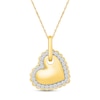 Thumbnail Image 1 of 0.37 CT. T.W. Certified Lab-Grown Diamond Tilted Heart Necklace in Sterling Silver with 10K Gold Plate (I/SI2) - 18"