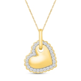 0.37 CT. T.W. Certified Lab-Grown Diamond Tilted Heart Necklace in Sterling Silver with 10K Gold Plate (I/SI2) - 18"