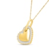 Thumbnail Image 2 of 0.37 CT. T.W. Certified Lab-Grown Diamond Tilted Heart Necklace in Sterling Silver with 10K Gold Plate (I/SI2) - 18"