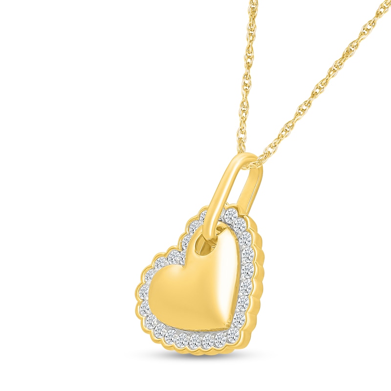 0.37 CT. T.W. Certified Lab-Grown Diamond Tilted Heart Necklace in Sterling Silver with 10K Gold Plate (I/SI2) - 18"