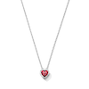 Thumbnail Image 1 of Heart-Shaped Garnet Solitaire Pendant in Sterling Silver