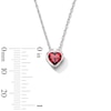 Thumbnail Image 4 of Heart-Shaped Garnet Solitaire Pendant in Sterling Silver