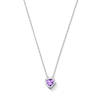 Thumbnail Image 1 of Heart-Shaped Amethyst Solitaire Pendant in Sterling Silver