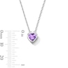 Thumbnail Image 4 of Heart-Shaped Amethyst Solitaire Pendant in Sterling Silver