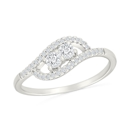 0.29 CT. T.W. Lab-Grown Diamond Bypass Frame Promise Ring in 10K White Gold (F/VS2)