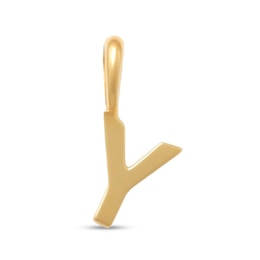 Letter “Y” Necklace Charm in Solid 10K Gold