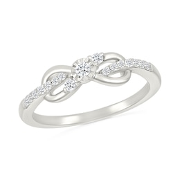 0.14 CT. T.W. Diamond Infinity Swirl Promise Ring in Sterling Silver
