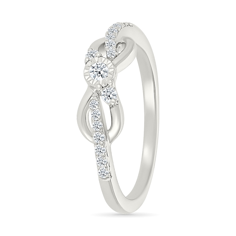 0.14 CT. T.W. Diamond Infinity Swirl Promise Ring in Sterling Silver