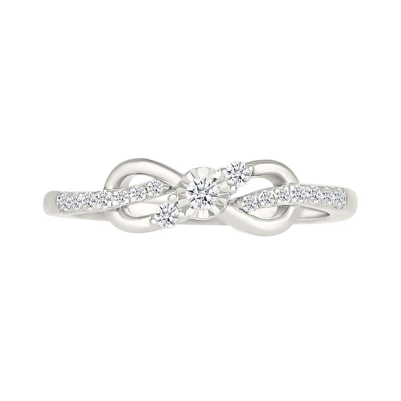 0.14 CT. T.W. Diamond Infinity Swirl Promise Ring in Sterling Silver