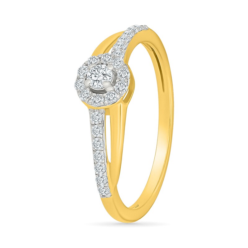 0.23 CT. T.W. Lab-Grown Diamond Halo Split Shank Promise Ring 10K Gold (F/VS2)
