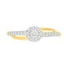 Thumbnail Image 3 of 0.23 CT. T.W. Lab-Grown Diamond Halo Split Shank Promise Ring in 10K Gold (F/VS2)