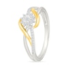 Thumbnail Image 2 of 0.14 CT. T.W. Diamond Starburst Halo Swirl Promise Ring in Sterling Silver and 10K Gold Plate