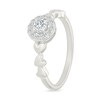 Thumbnail Image 2 of 0.29 CT. T.W. Lab-Grown Diamond Halo Heart Shank Promise Ring in 10K White Gold (F/VS2)