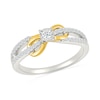 Thumbnail Image 1 of 0.18 CT. T.W. Diamond Infinity Swirl Promise Ring in Sterling Silver with 10K Gold Plate