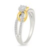 Thumbnail Image 2 of 0.18 CT. T.W. Diamond Infinity Swirl Promise Ring in Sterling Silver with 10K Gold Plate