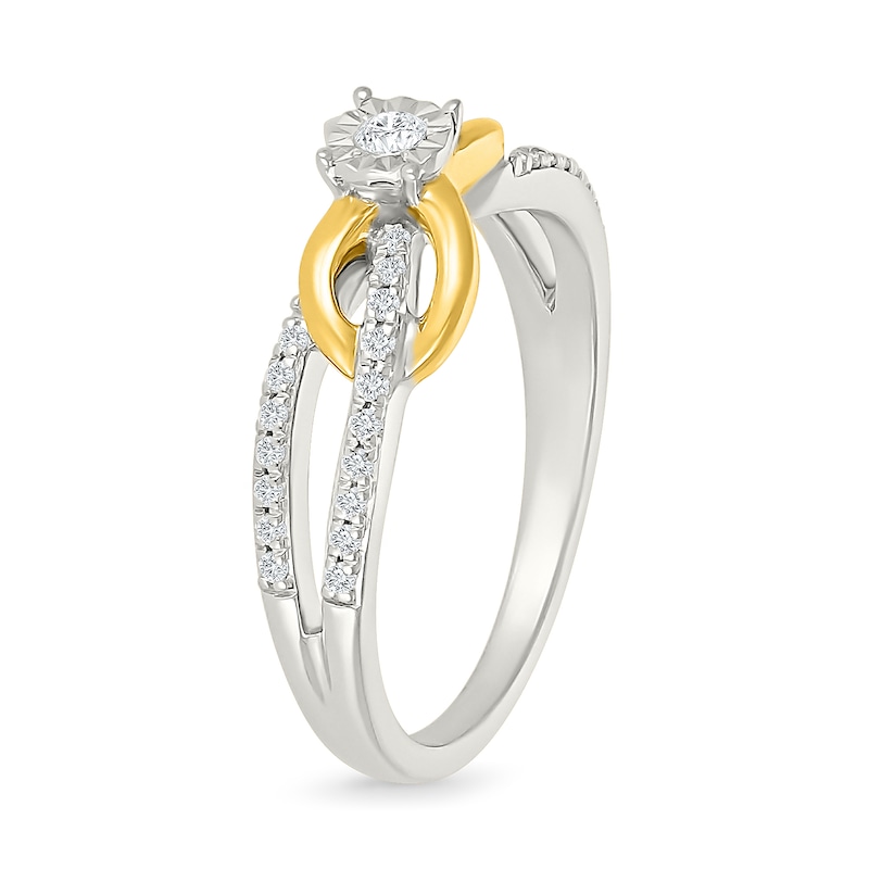 0.18 CT. T.W. Diamond Infinity Swirl Promise Ring in Sterling Silver with 10K Gold Plate