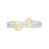 Thumbnail Image 3 of 0.18 CT. T.W. Diamond Infinity Swirl Promise Ring in Sterling Silver with 10K Gold Plate