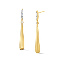 0.10 CT. T.W. Certified Lab-Grown Diamond Drop Earrings in Sterling Silver with 10K Gold Plate (F/SI2)