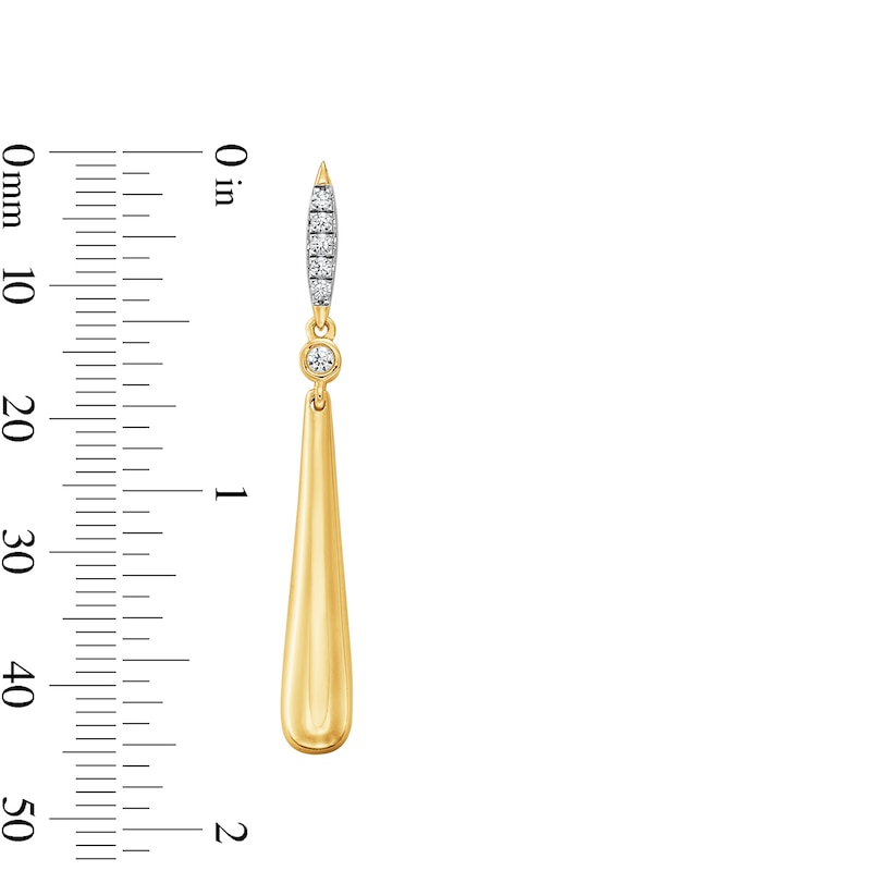 0.10 CT. T.W. Certified Lab-Grown Diamond Drop Earrings in Sterling Silver with 10K Gold Plate (F/SI2)