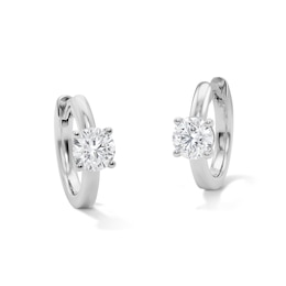 1.00 CT. T.W. Certified Lab-Grown Diamond Solitaire Hoop Earrings in Sterling Silver (F/VS2)