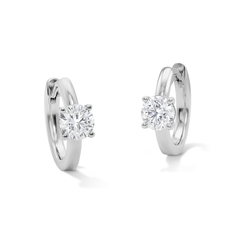 1.00 CT. T.W. Certified Lab-Grown Diamond Solitaire Hoop Earrings in Sterling Silver (F/VS2)