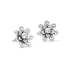 Thumbnail Image 1 of 0.18 CT. T.W. Certified Lab-Grown Diamond Solitaire Flower Stud Earrings in Sterling Silver (F/SI2)
