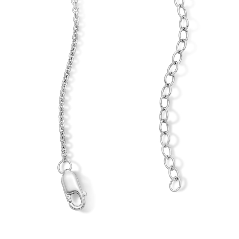 0.08 CT. T.W. Certified Lab-Grown Diamond Solitaire Flower Necklace in Sterling Silver (F/SI2) - 18"