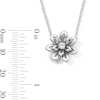 Thumbnail Image 4 of 0.08 CT. T.W. Certified Lab-Grown Diamond Solitaire Flower Necklace in Sterling Silver (F/SI2) - 18"