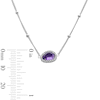Thumbnail Image 2 of Amethyst and White Lab-Created Sapphire Necklace and Stud Earrings Set in Sterling Silver