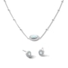 Thumbnail Image 1 of Lab-Created Opal and White Lab-Created Sapphire Necklace and Earrings Set in Sterling Silver