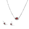 Thumbnail Image 1 of Lab-Created Ruby and White Lab-Created Sapphire Necklace and Earrings Set in Sterling Silver