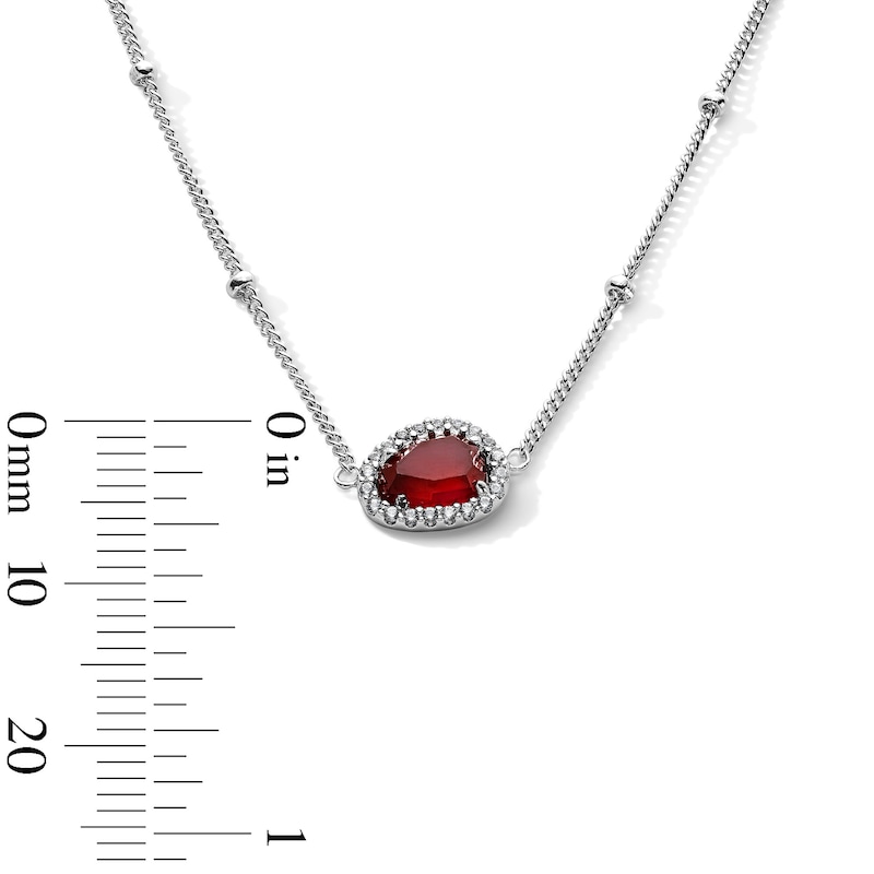Main Image 2 of Lab-Created Ruby and White Lab-Created Sapphire Necklace and Earrings Set in Sterling Silver